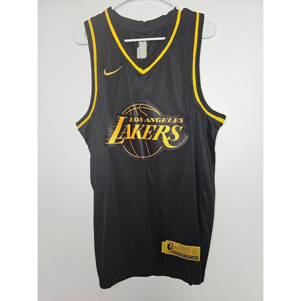LA Lakers Kobe Bryant #24 NBA Basketball Black Jersey Golden Edition Men's L XL